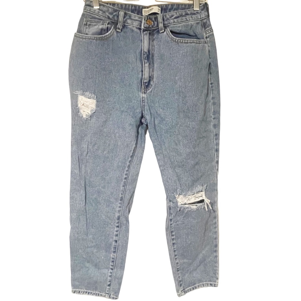 House Denim Size‎ 38 Blue Distressed Ripped Mom Jeans